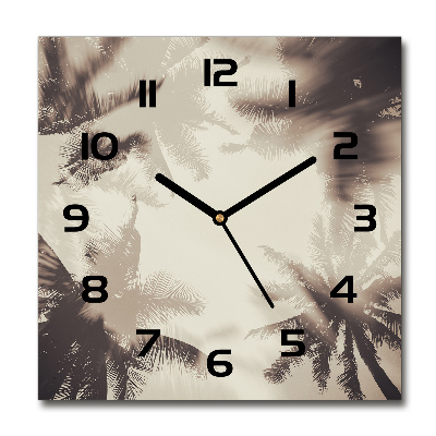 Vierkante glas klok Palmbomen