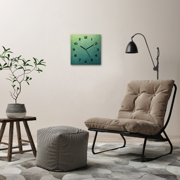 Vierkante glazen wandklok Zeegradiënt