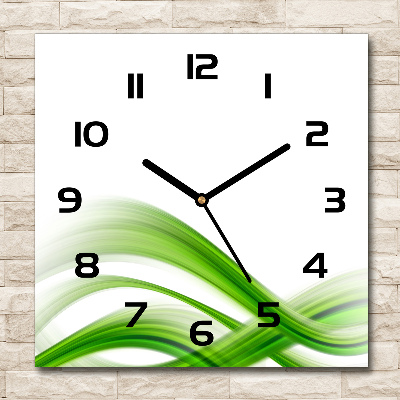 Vierkante glas klok Abstracte golf