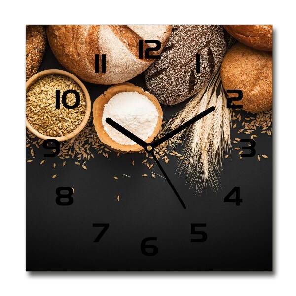 Vierkante glas klok Brood en tarwe