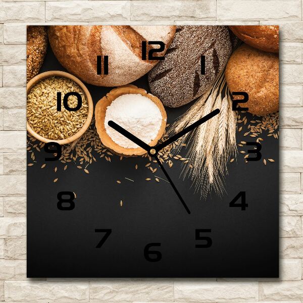 Vierkante glas klok Brood en tarwe