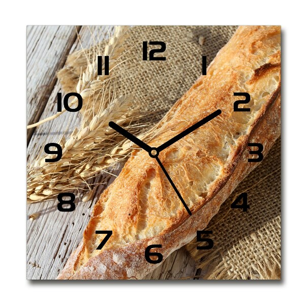 Vierkante glazen klok Verse baguette