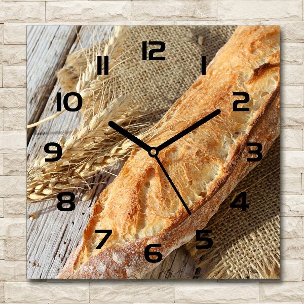 Vierkante glazen klok Verse baguette