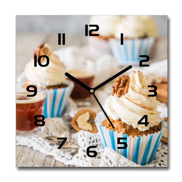 Vierkante glas klok Cupcakes