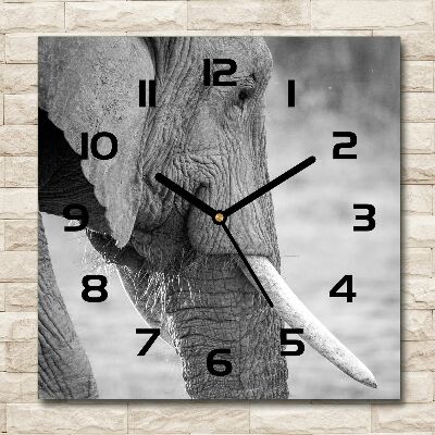 Vierkante glazen klok Olifant