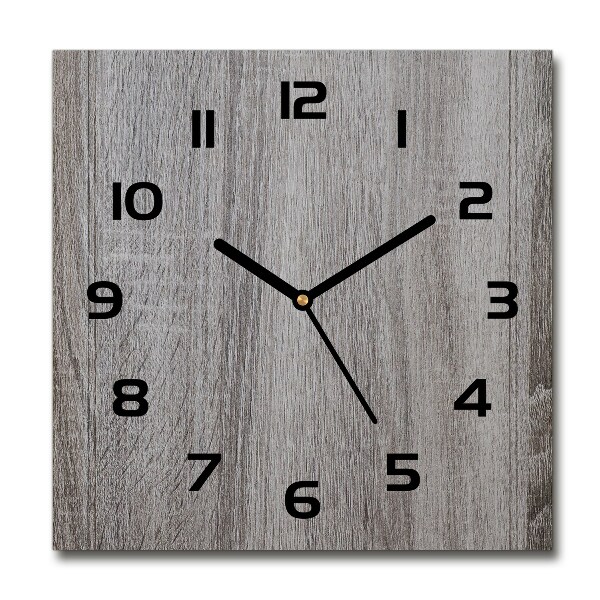 Vierkante glazen wandklok Hout