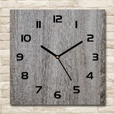 Vierkante glazen wandklok Hout