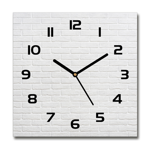 Vierkante glazen wandklok Bakstenen muur