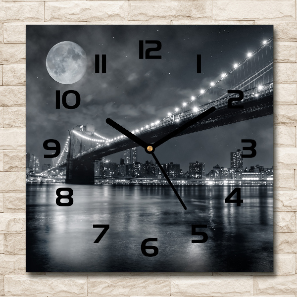 Vierkante glas klok Brooklynbrug