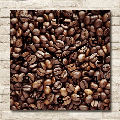 Vierkante glazen klok Koffiebonen