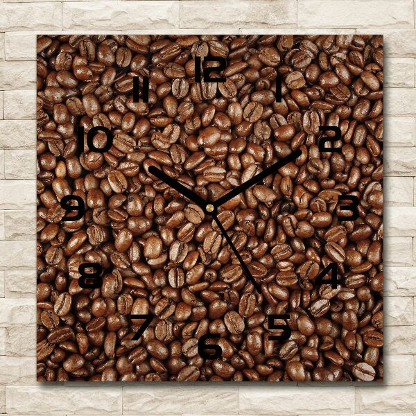 Vierkante glas klok Koffiebonen