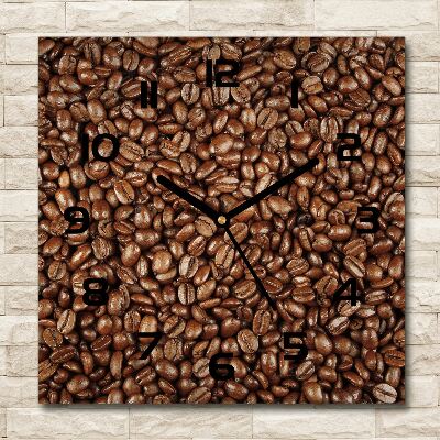 Vierkante glas klok Koffiebonen