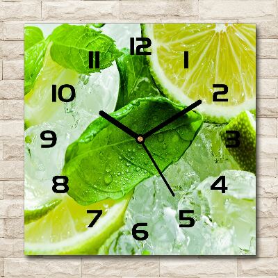 Vierkante glas klok Limoen met ijs