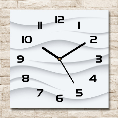 Vierkante glas klok Abstracte golven