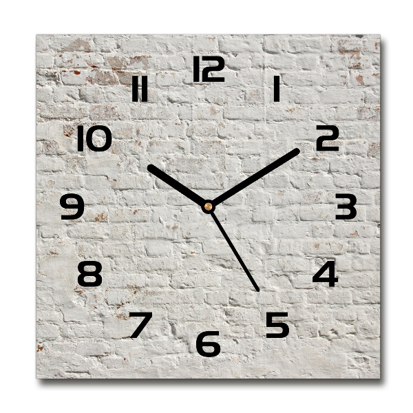 Vierkante glas klok Bakstenen muur