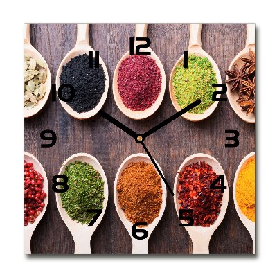 Vierkante glazen klok Kleurrijke kruiden