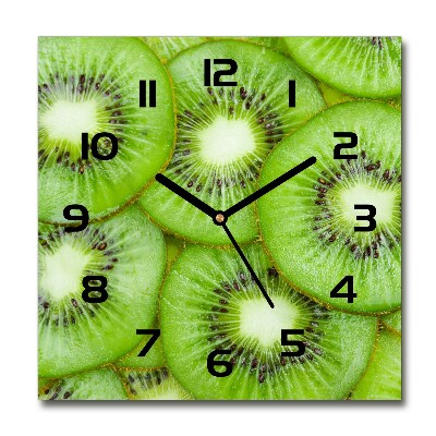 Vierkante glazen wandklok Kiwi