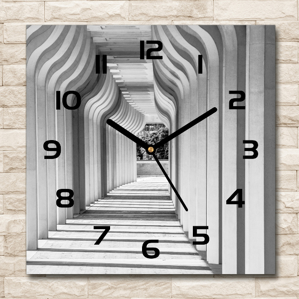 Vierkante glas klok Hal