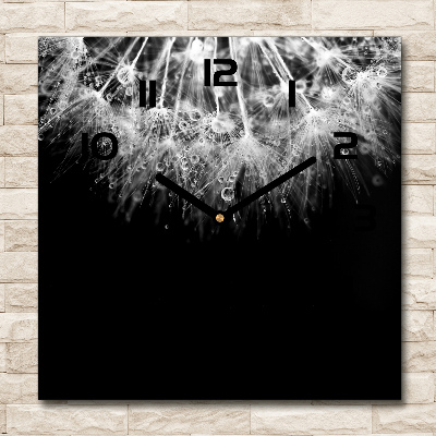 Vierkante glazen klok Paardenbloemzaden