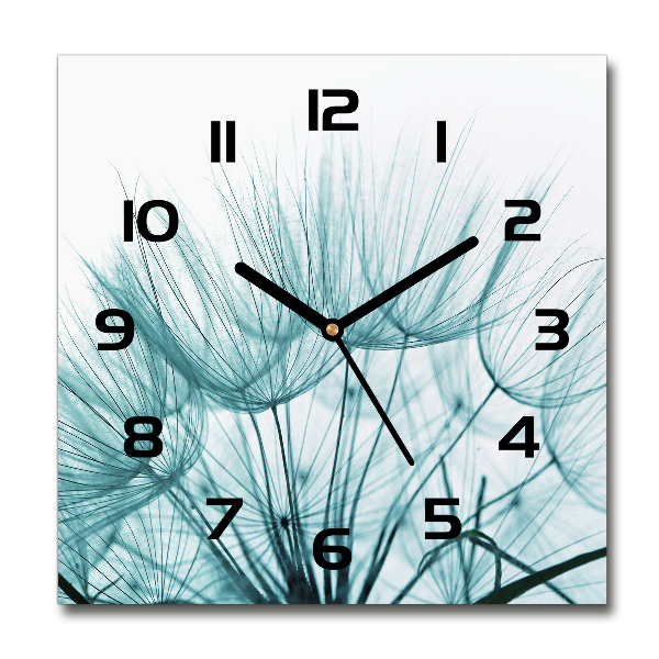 Vierkante glas klok Paardenbloemzaden