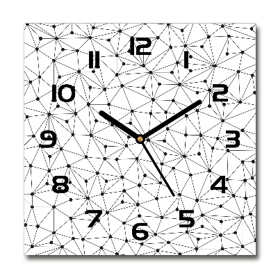 Vierkante glazen klok Lijnen en cirkels