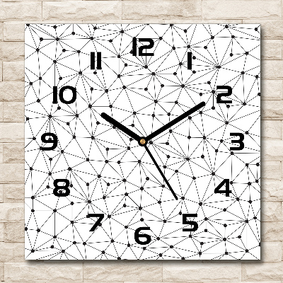 Vierkante glazen klok Lijnen en cirkels
