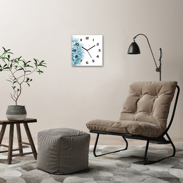 Vierkante glazen klok Paardebloem