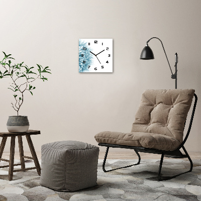 Vierkante glazen klok Paardebloem