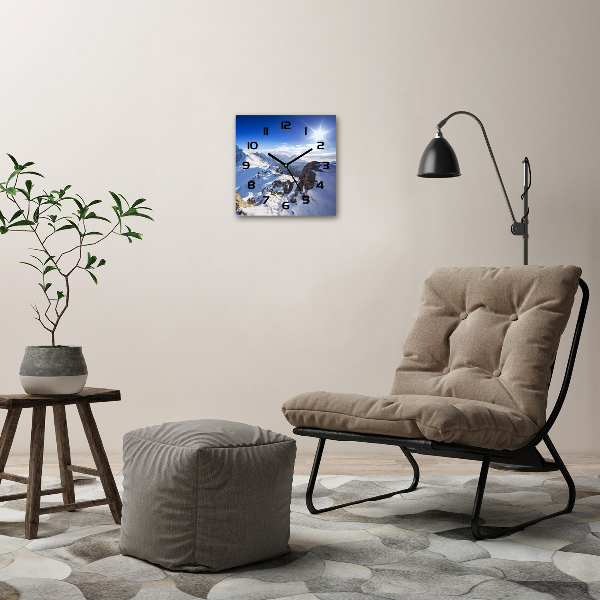 Vierkante glas klok Tatra-piek