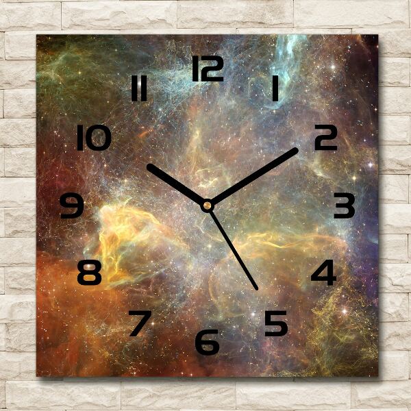 Vierkante glas klok Kosmos