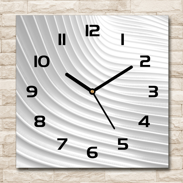 Vierkante glazen klok Abstracte lijnen