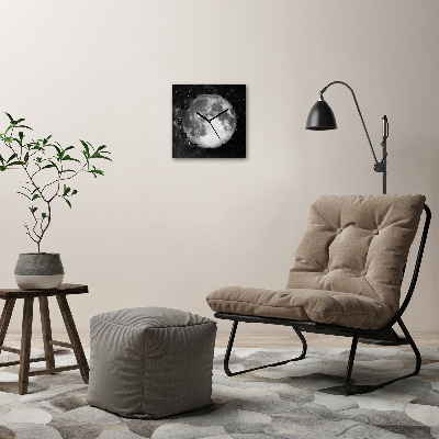 Vierkante glazen klok Maan