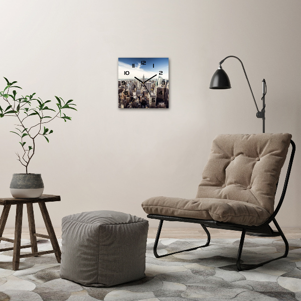 Vierkante glazen klok New York