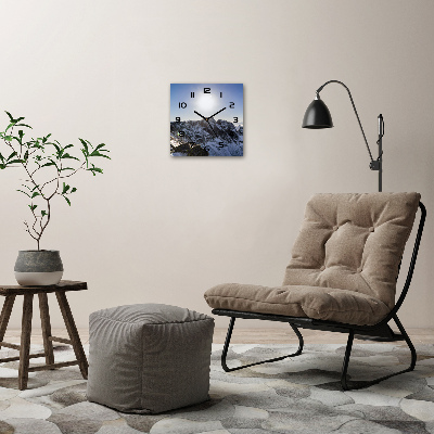 Vierkante glazen klok De winter in het Tatragebergte