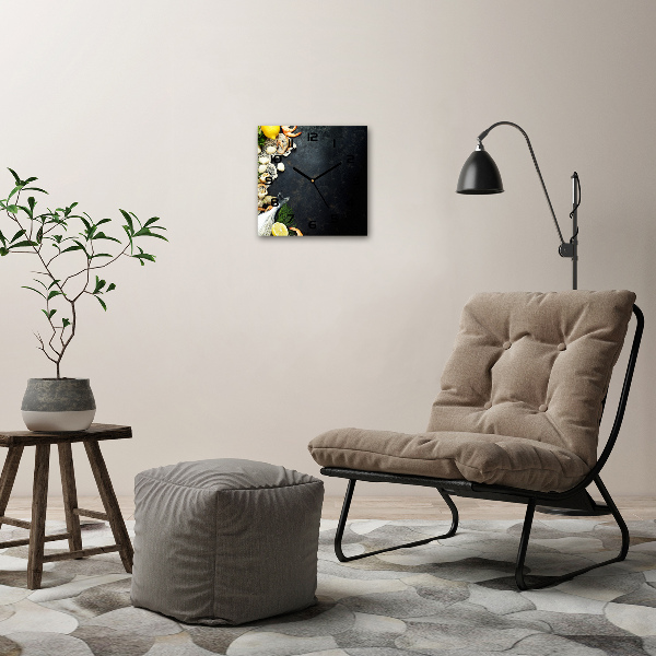 Vierkante glazen klok Zeevruchten