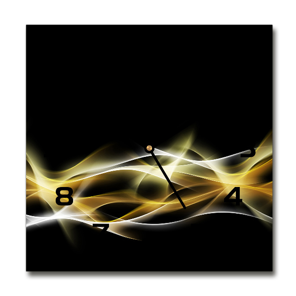 Vierkante glazen wandklok Abstractie van licht