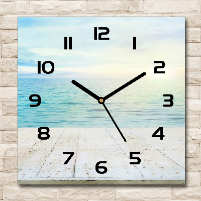 Vierkante glas klok Zee