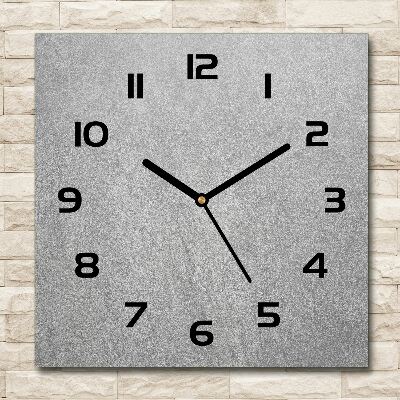 Vierkante glazen wandklok Grijze muur