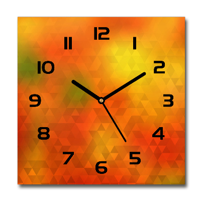 Vierkante glas klok Abstracte driehoeken