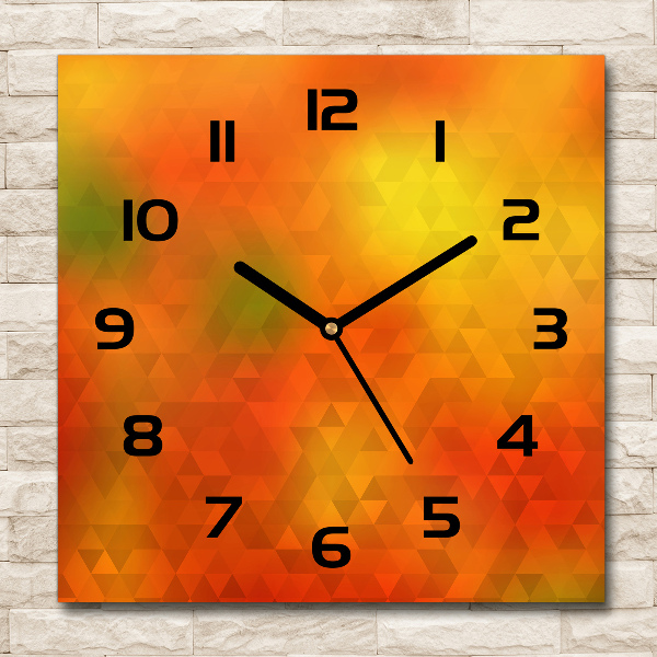 Vierkante glas klok Abstracte driehoeken