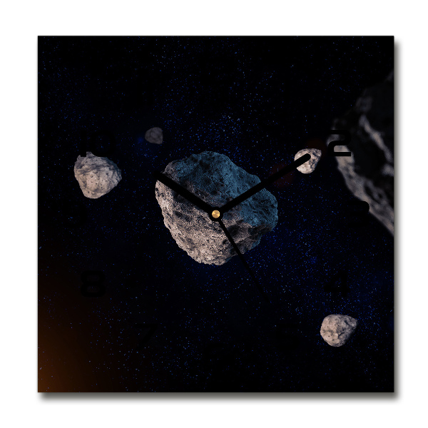 Vierkante glazen klok Meteoren