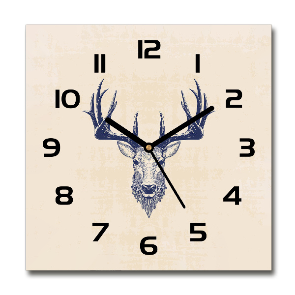 Vierkante glazen klok Hertenslagtand