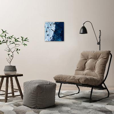 Vierkante glazen wandklok Zeegolven