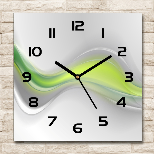 Vierkante glazen klok Abstracte golven