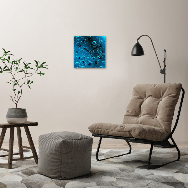 Vierkante glas klok Bellen onder water