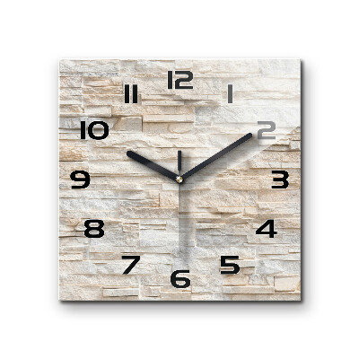 Vierkante glazen wandklok Bakstenen muur