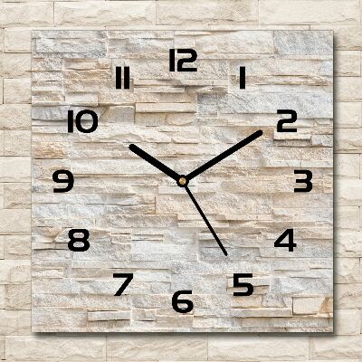 Vierkante glazen wandklok Bakstenen muur