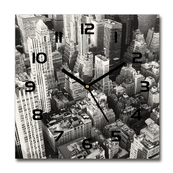 Vierkante glas klok New York vanuit vogelperspectief