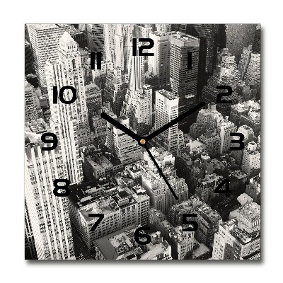 Vierkante glas klok New York vanuit vogelperspectief