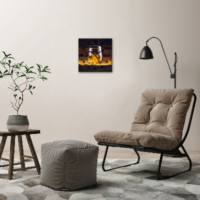 Vierkante glas klok Bourbon in een glas